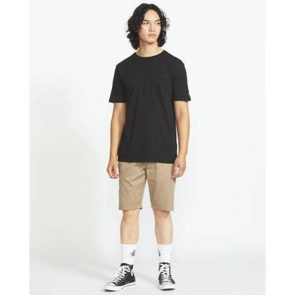 Volcom Size 33 Men's Frickin Modern Stretch Shorts Kahki Flat Front Chino Shorts - Picture 13 of 13